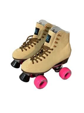 Sure-Grip 1300 Tan Suede Quad Outdoor Roller Skates Retro Boardwalk Mens 6